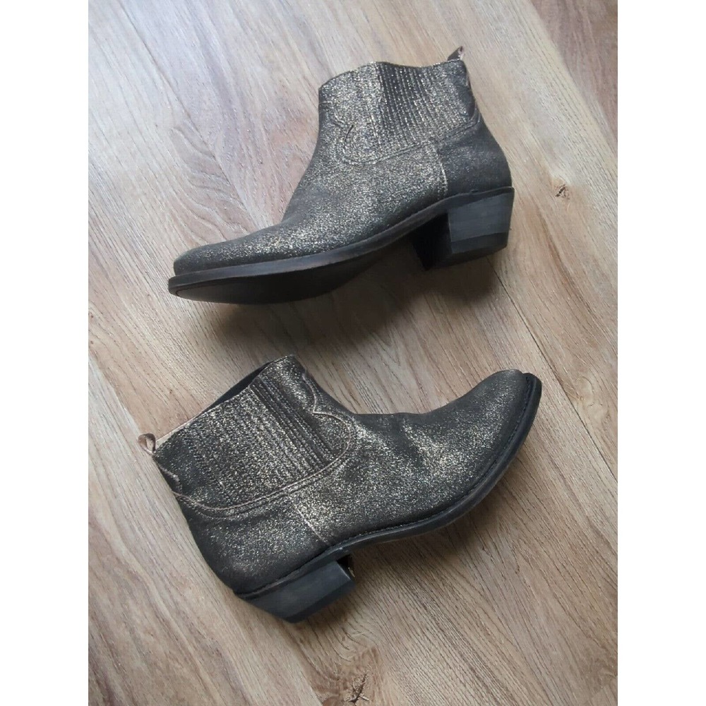 Golden Goose Crosby Western Chelsea Boots Womens 38 Gold Mettalic - Picture 2 of 16
